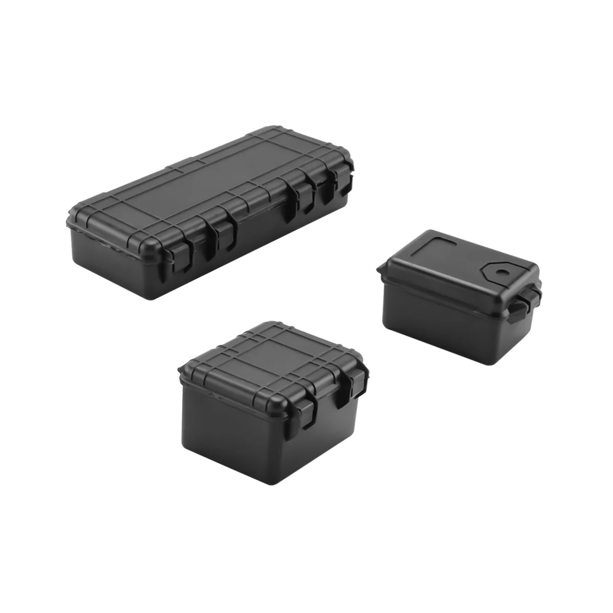 BAAA-3Pcs Plastic Rc Car Storage Box Decoration Tool for Traxxas Trx4 Axial Scx10 90046 D90 1/10 Rc Crawler Accessories Black