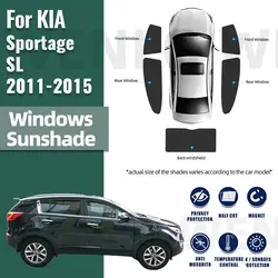 For KIA Sportage SL 2011-2015 Magnetic Car Sunshade Shield Front Windshield Frame Curtain Rear Side Window Sun Shades