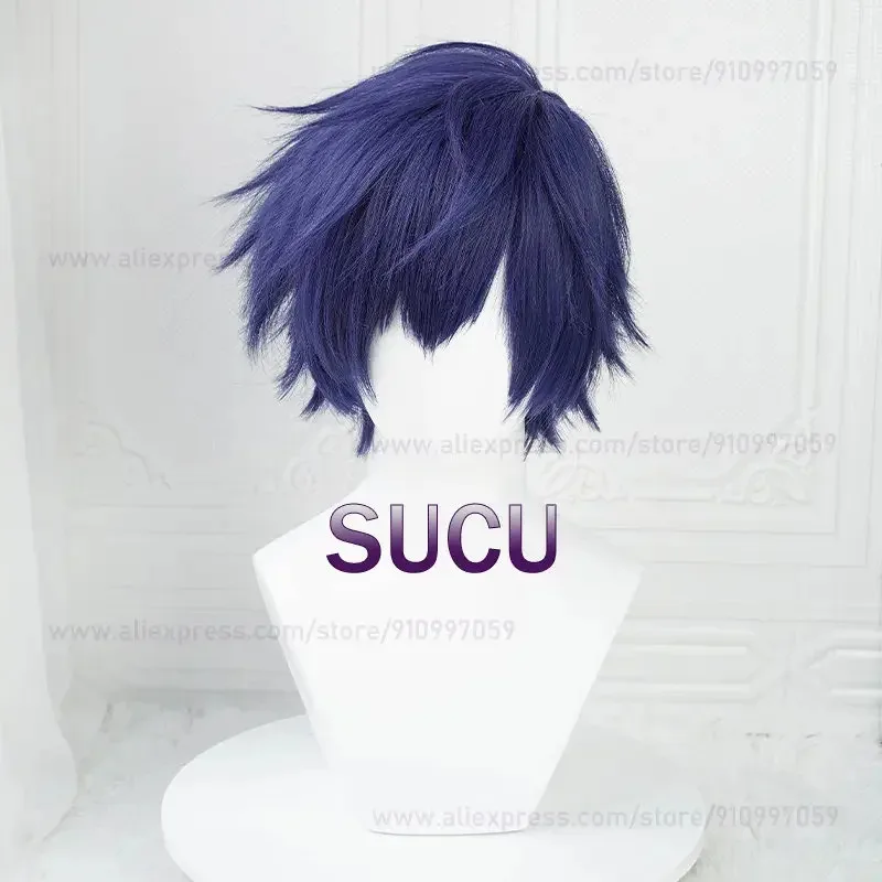 wiwiwi 123Anime ES Sazanami Jun Cosplay 30cm Short COS Wig Heat Resistant Synthetic Halloween Hair