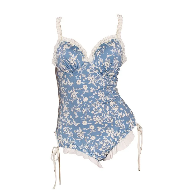 Maillot de bain ultra-fée à fleurs pour femmes, robe florale sexy, robe de villégiature, maillot de bain de style push-up, couvrant le ventre, amincissant