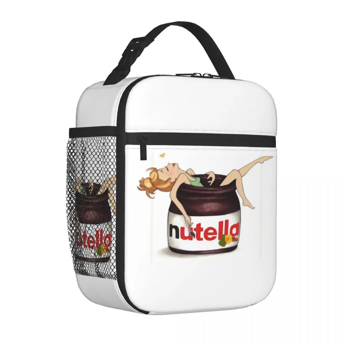 Italy Nutellas Insulated Lunch Bag for Camping Travel Cartoon Leakproof Cooler Thermal Bento Box Women Kids