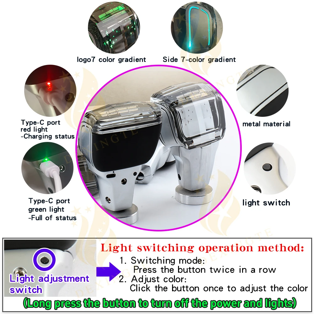 

For Mazda 3 5 6 MX 5 CX 5 CX 7 CX 9 LED lights Color Crystal Shift Knob Interior Replacement Shift Knob Car Modified Shift Lever