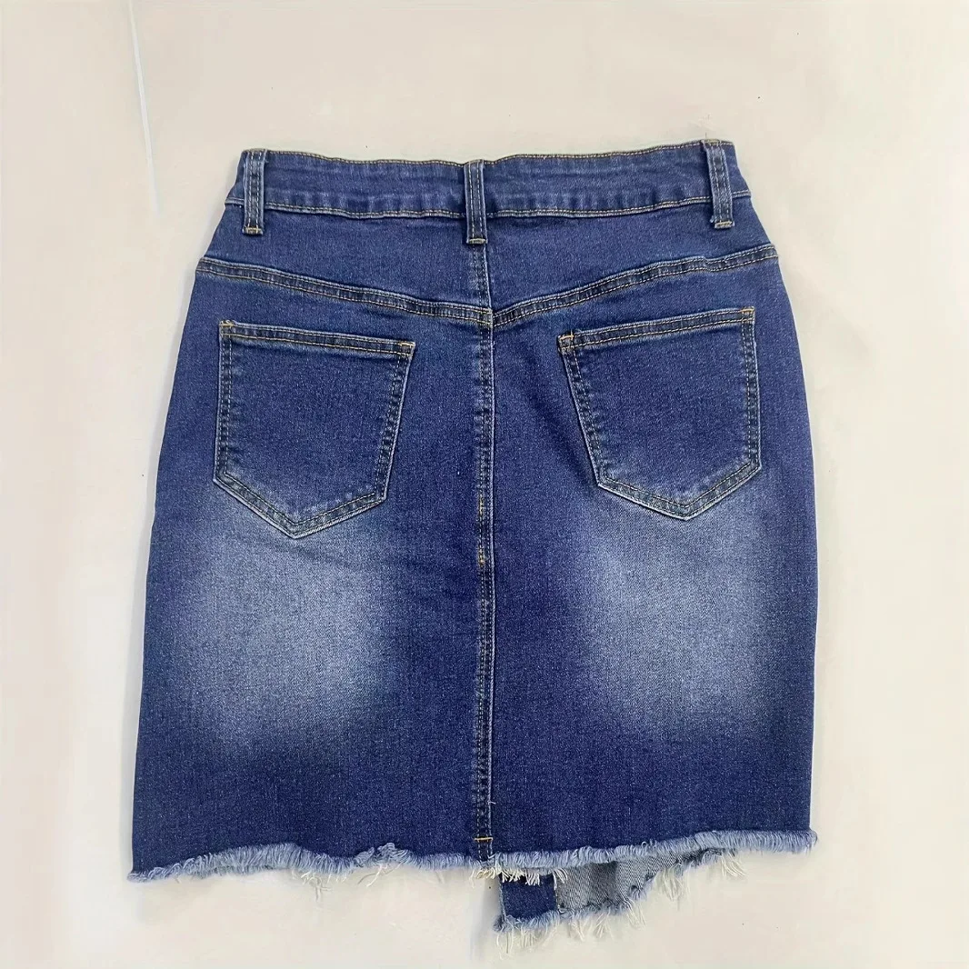 2026 Spring New Product Factory Denim Skirt Women's Large Size Jeans Short Skirt Wide Legs