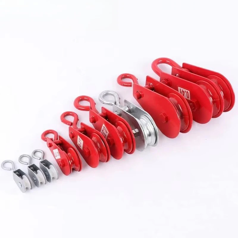 light weight 5 tons load capacity manual wire rope pulley block, portable construction and agricultural tools