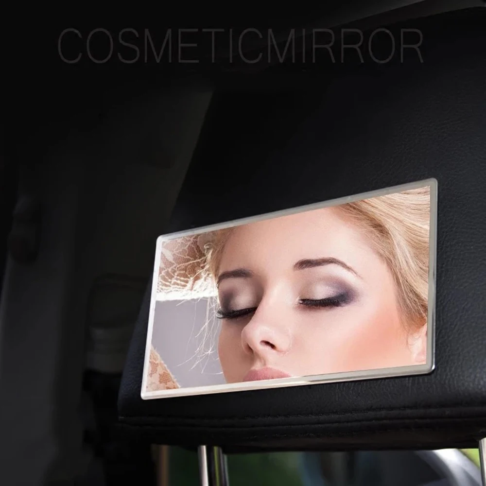 1* 15x8cm/11x6.5cm Car Sun Visor Mirror Portable Makeup Mirror Stainless Steel Clearer Image Universal For Truck Vans SUV