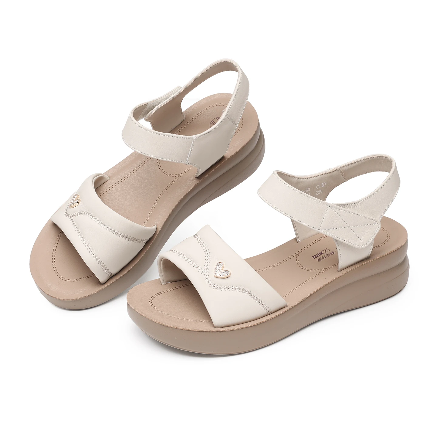 Summer Fresh and Simple Style Soft-Soled Sandals for Women, Versatile One-Strap Breathable Thick-Soled Beach Shoes, Comfortable for Commuting and Daily Outings, Lightweight Women's Shoes