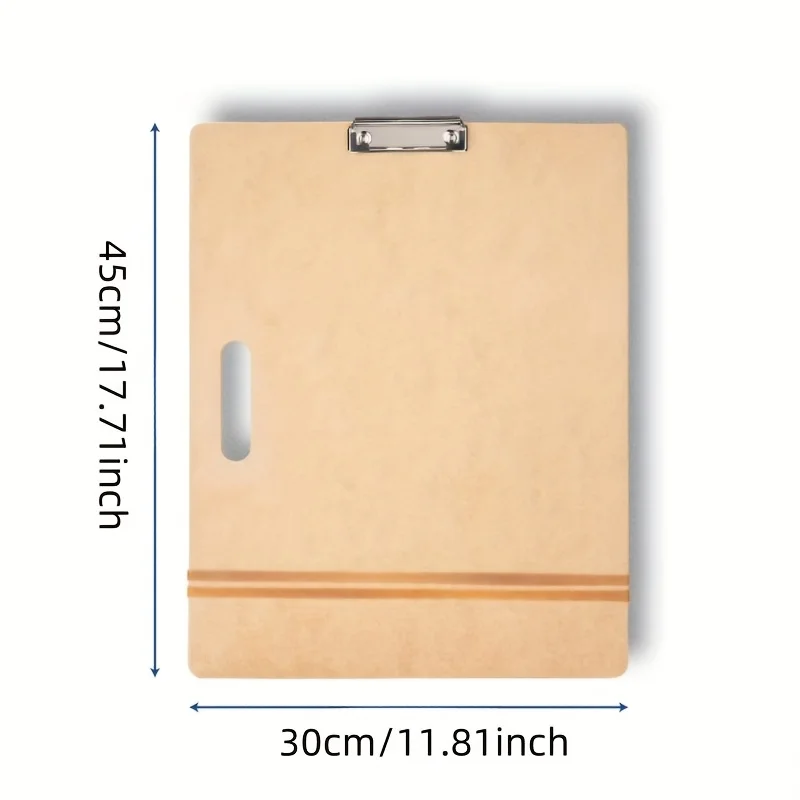 1 Pc Wooden Artist Sketch Board with Sturdy Clips and Rubber Bands Portable Handheld Drawing Clipboard for Classroom Artwork