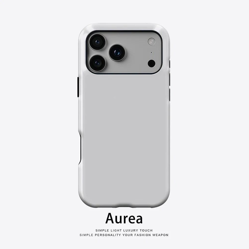 Aurea Case Matte Bumper für MagSafe Hülle für iPhone 17 16 15 14 Plus 13 Pro Max Stoßfeste Harte PC Pure White Solid Cover