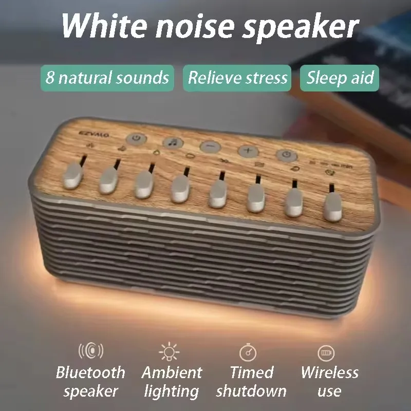 EZVALO Natural Scenery Speaker Bluetooth Speakers Portable White Noise Machine Three Gear Timing 8 Natural Sounds Wireless Home