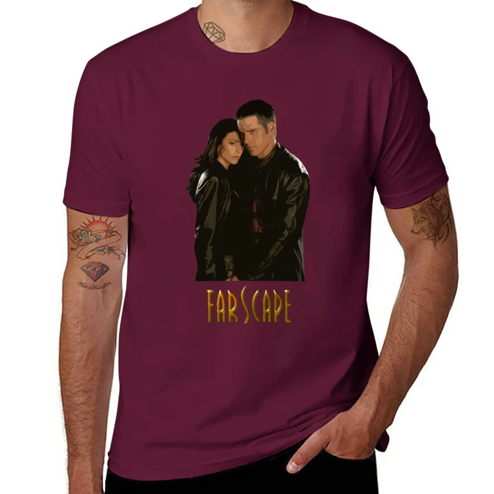 Farscape - John Crichton & Aeryn Sun T-Shirt oversizeds customs design your own customizeds sweat Short sleeve tee men