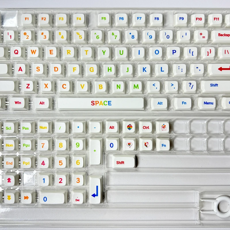 113 Keys PBT Cute Keycaps XDA Profiled Heat-sublimation Rainbow-themed Keycaps MX Switch Customized Mechanical Keyboard Keycaps