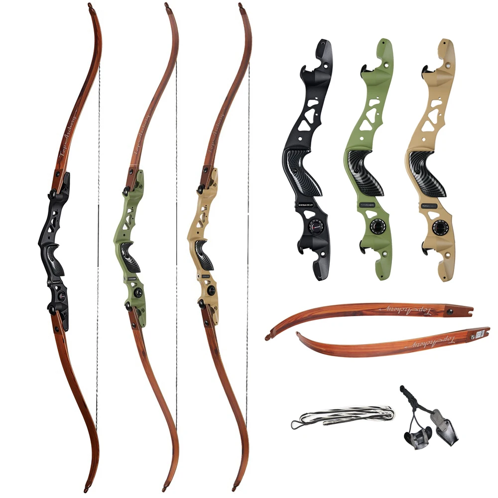 62''ILF Archery Recurve Bow 25-60lbsTake Down Powerful Competitive Right Hand Longbow Aluminum Alloy Riser Hunting Shooting Bow