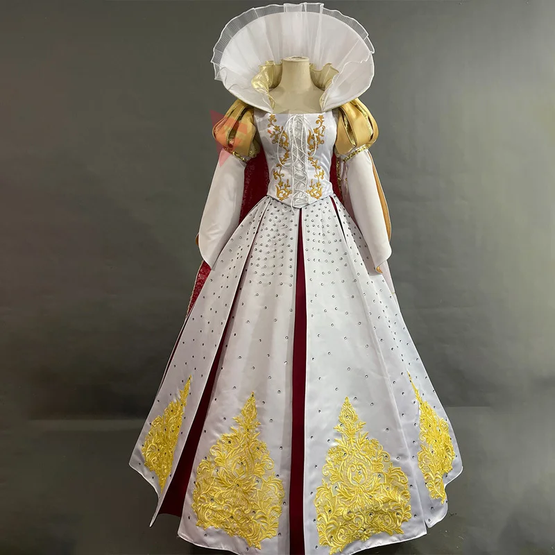 

New whites Snowing Princess Cosplay Costume White Dress Cloak Fancy Set For Anime Party Halloween Custom Made