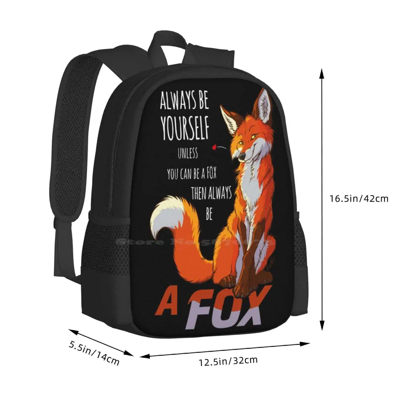 Always Be A Fox-Dark Fundos Mochilas para Adolescentes Escolares, Meninas Sacos De Viagem