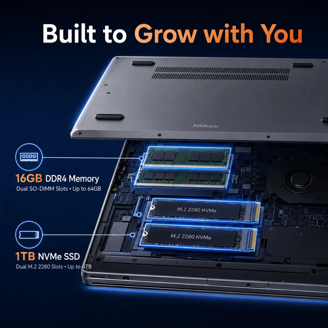 Ninkear N16 Pro 16″ Qhd 120Hz Laptop for Work & Study, Core I7-12700H, 16Gb Ddr4, 1Tb Ssd, Iris Xe, Wi-Fi 6, Windows 11