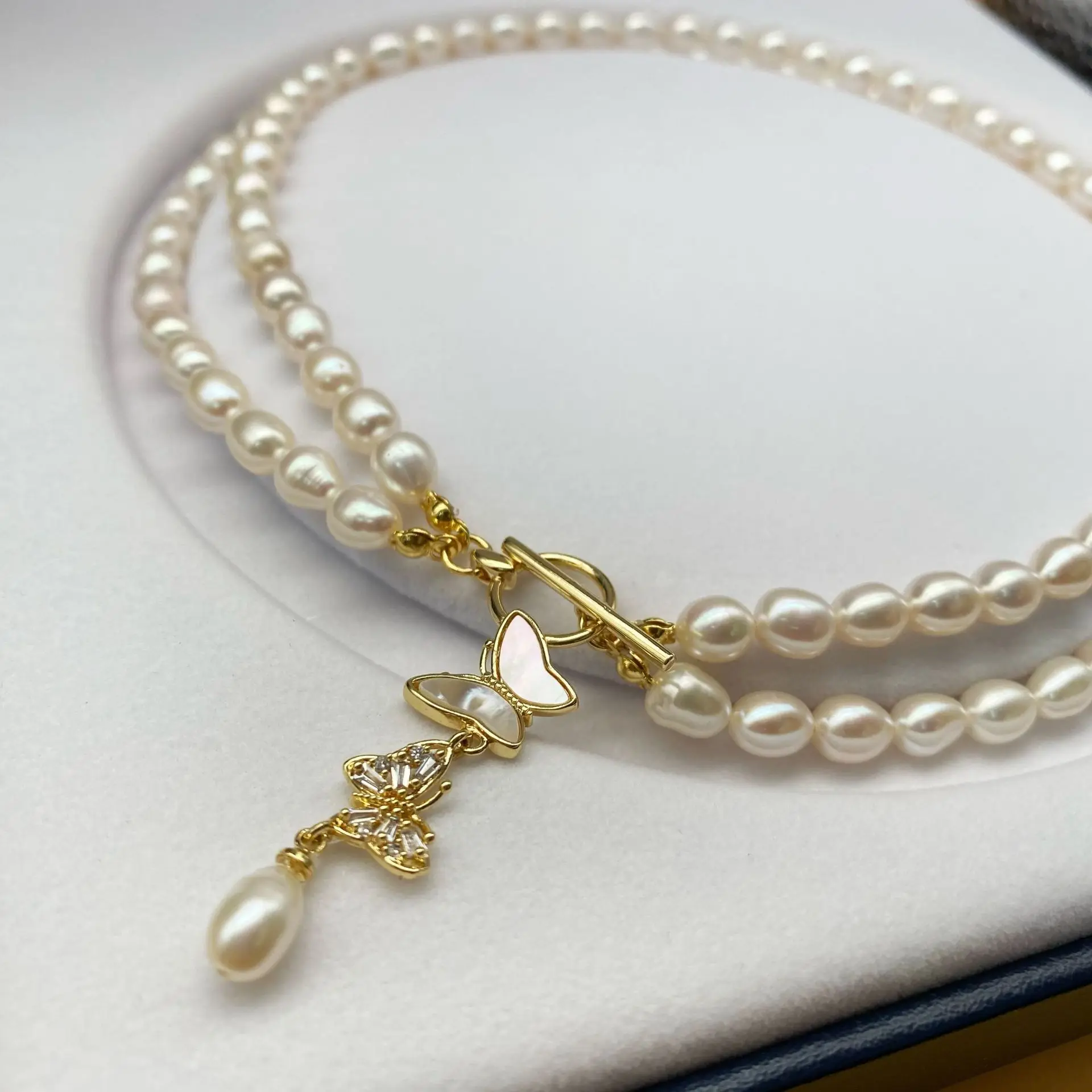 Natural freshwater baroque pearl women's high-end temperament generous necklace neck chain niche versatile personality collarbon