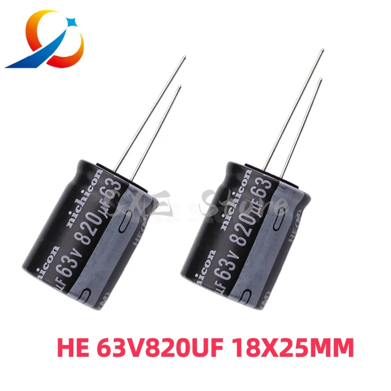 Nichicon HE 63V820UF Volume 18X25MM Electrolytic Capacitor UHE1J821MHD6 820UF 63V NEW