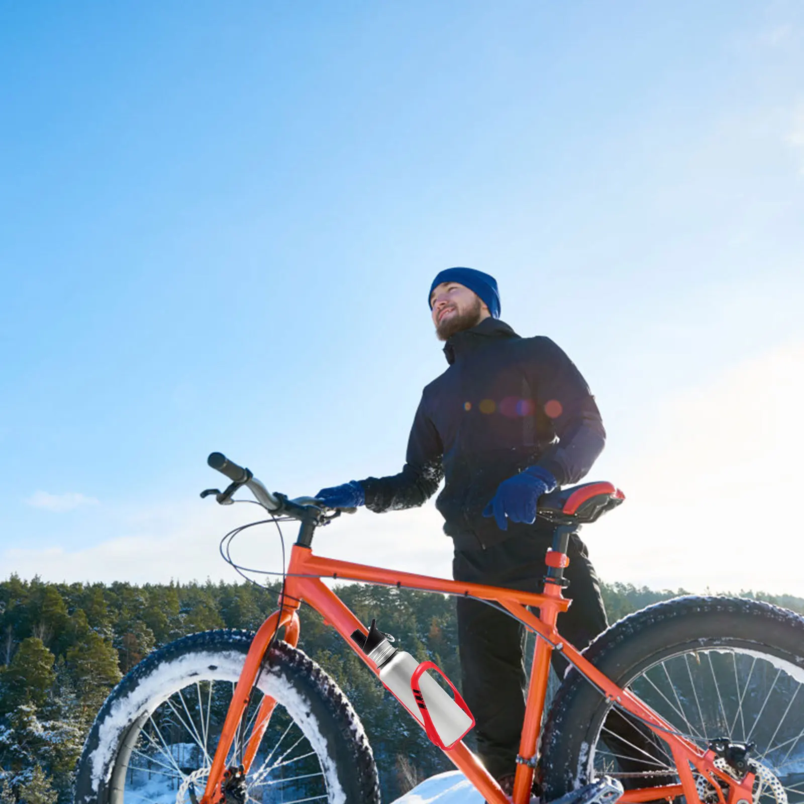 

Water Bottle Cage for Bike Lightweight Plastic Mount for Mountain Folding Bicycle Easy Carry Kettle Rack Storage