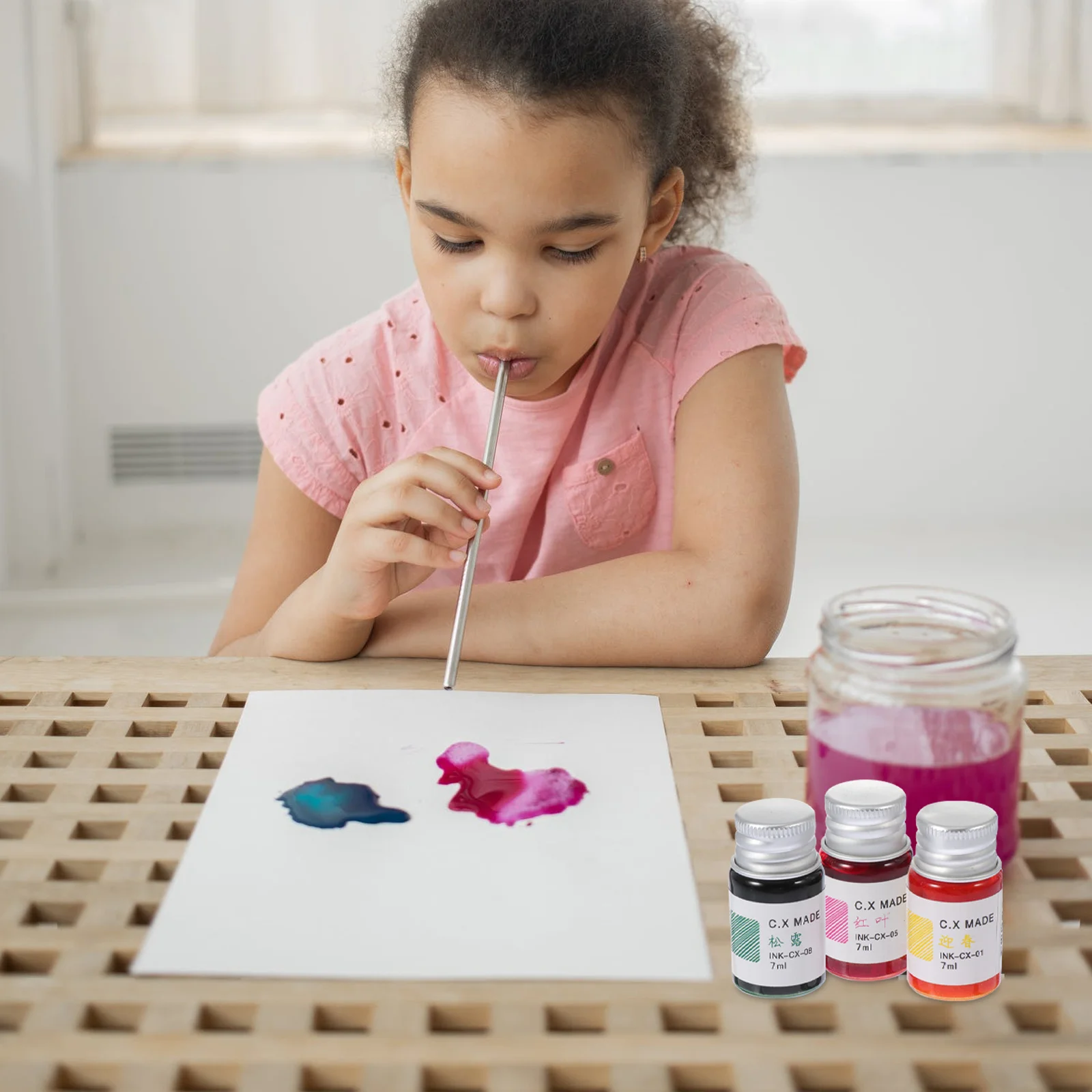 6 قطعة مجموعة ملونة الزجاج انخفض القلم كريستال توقيع الرسم الكتابة اللوحة الخط الحبر لوازم الفن القرطاسية مكتب #1