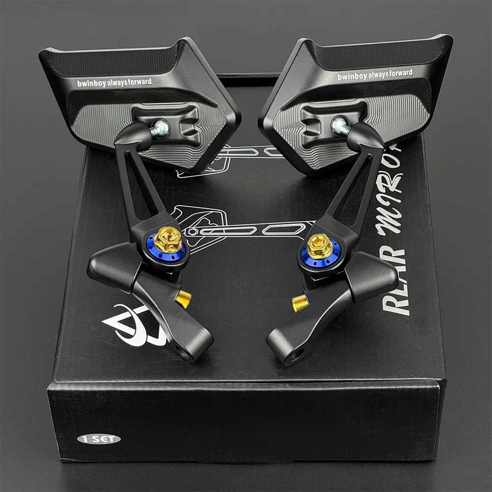 شفرة دراجة نارية المرايا مع المضادة للوهج المضادة للصدأ 8/10 مللي متر البراغي ، الدراجة ATV المرايا ل العالمي 7/8 "المقود بار جبل المشبك