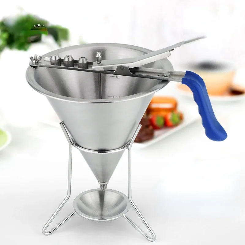 

304 Stainless Steel Syrup Funnel Jam Dispenser Batchmetre Octopus Balls Funnel Feeding Bowl Sauce Funnel