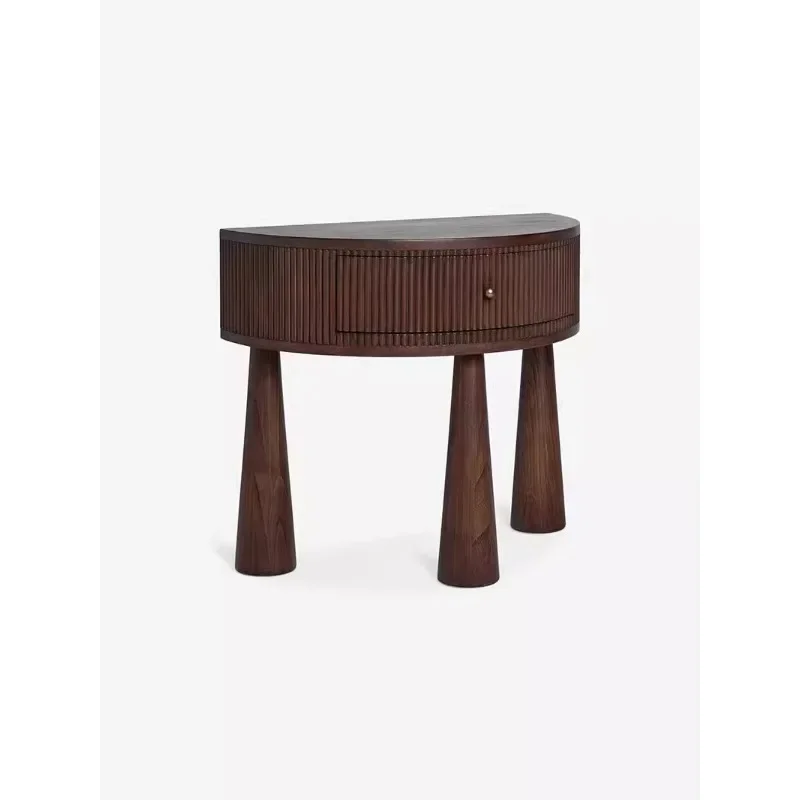 

French retro solid wood bedside table light luxury bedroom bedside creative small side cabinet simple antique storage small cabi