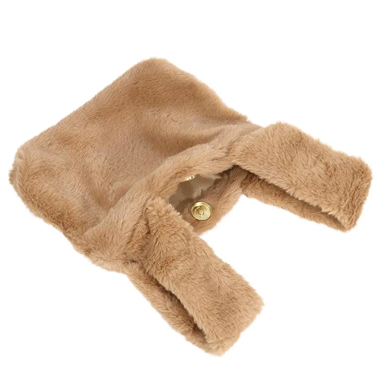 

Imitation Mink Fur Handbag For Women Underarm Bag Handbag Soft Plush Small Shoulder Bag Warm Fluffy Handbag Winter New