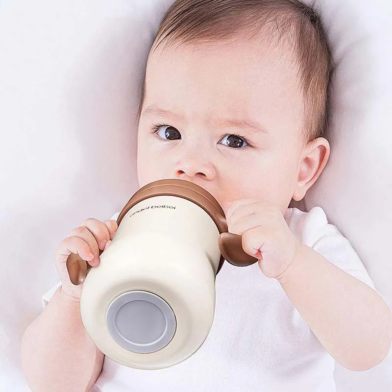 Baby Thermal Bottle Set 316 Stainless Steel Children\'s Insulation Cup with Handle Nipple Straw Kids Learning Drinking Cup 2024