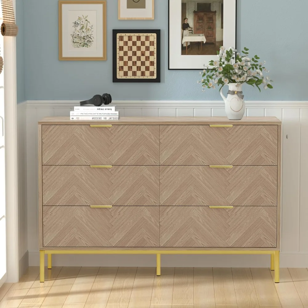 Drawer Natural Oak, Engineered Wood Drawer Easy Assembly Versatile and Stylish Ample Storage Space 6 Drawers