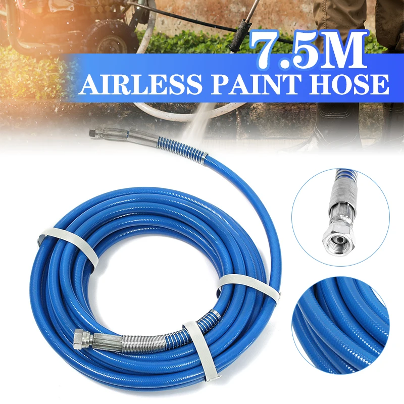 

7.5M High Pressure Cleaner Pipe Fiber Tube 5000PSI Airless Sprayer Paint Hose With Nozzle Spray Gun Water Cleaning Hose Tool