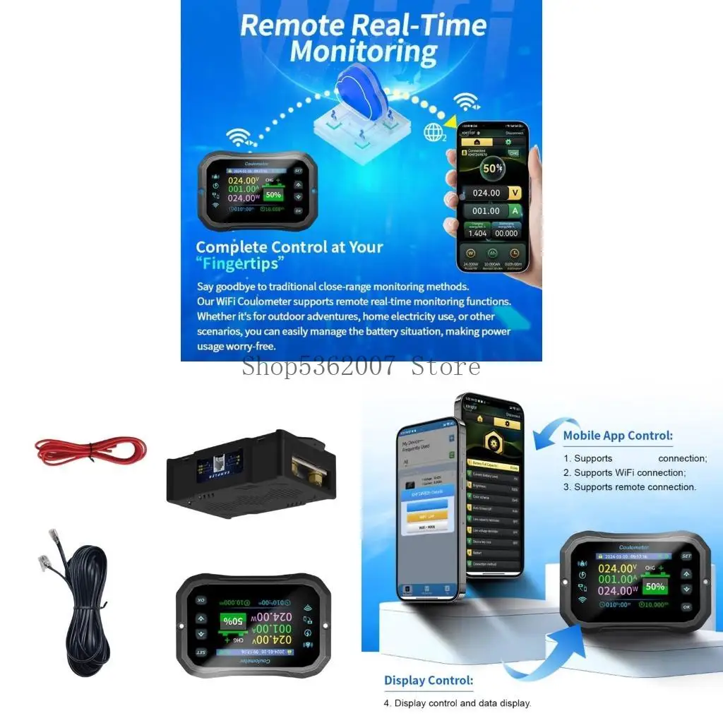WiFi Coulomb Meter KM105F/KM110F/KM140F/KM160F Power Ammeter Lithium Battery Tester with Sampler 40JB