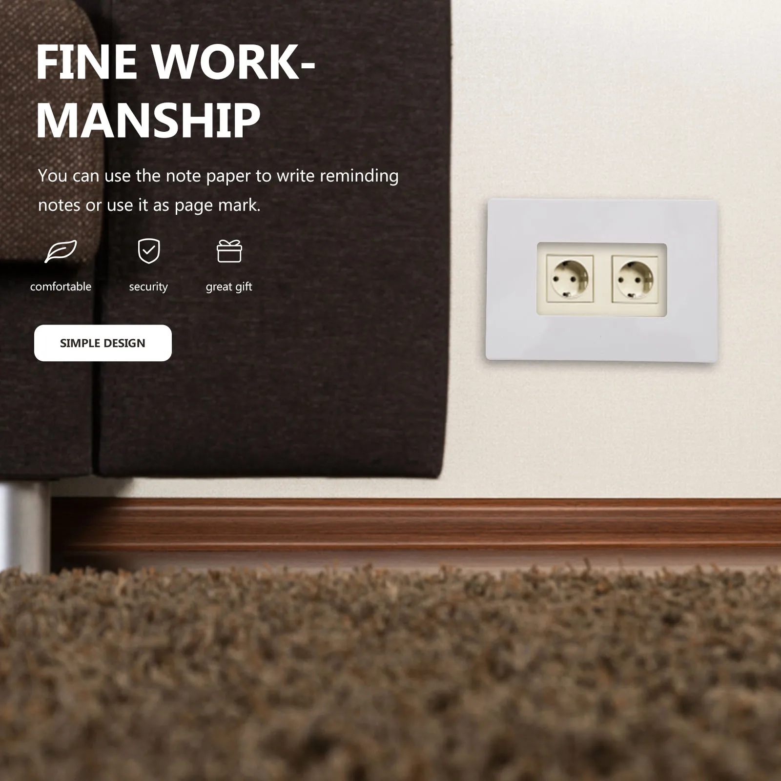 

4Pcs Us Standard Wall Plate Durable Pc Material Electrical Outlet Cover Universal Fit Smooth Surface Protective Cover