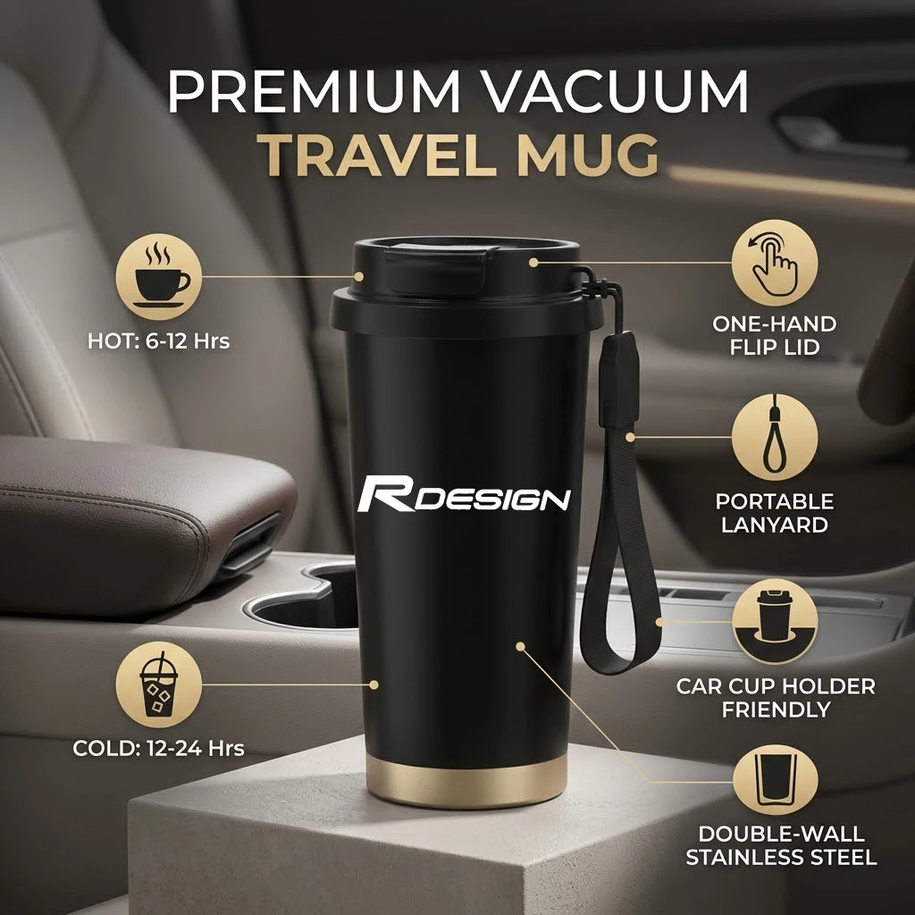 Car Thermos Cup Water bottle Coffee cup 316 stainless steel For Volvo R Design XC90 XC60 S60 S90 V40 XC40 V60