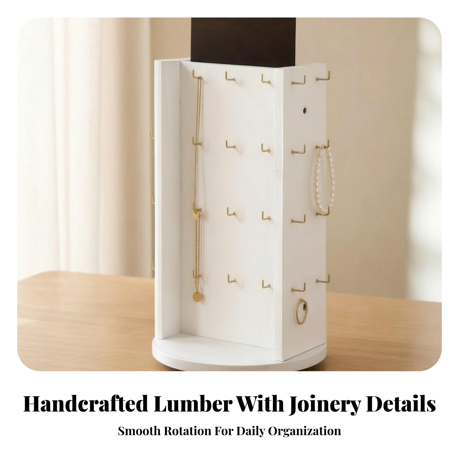 Organizer Tangleuntangled Rotating Jewelry Organizer Rotating Jewelry Display with Hooks Organized for Vanity, Dresser