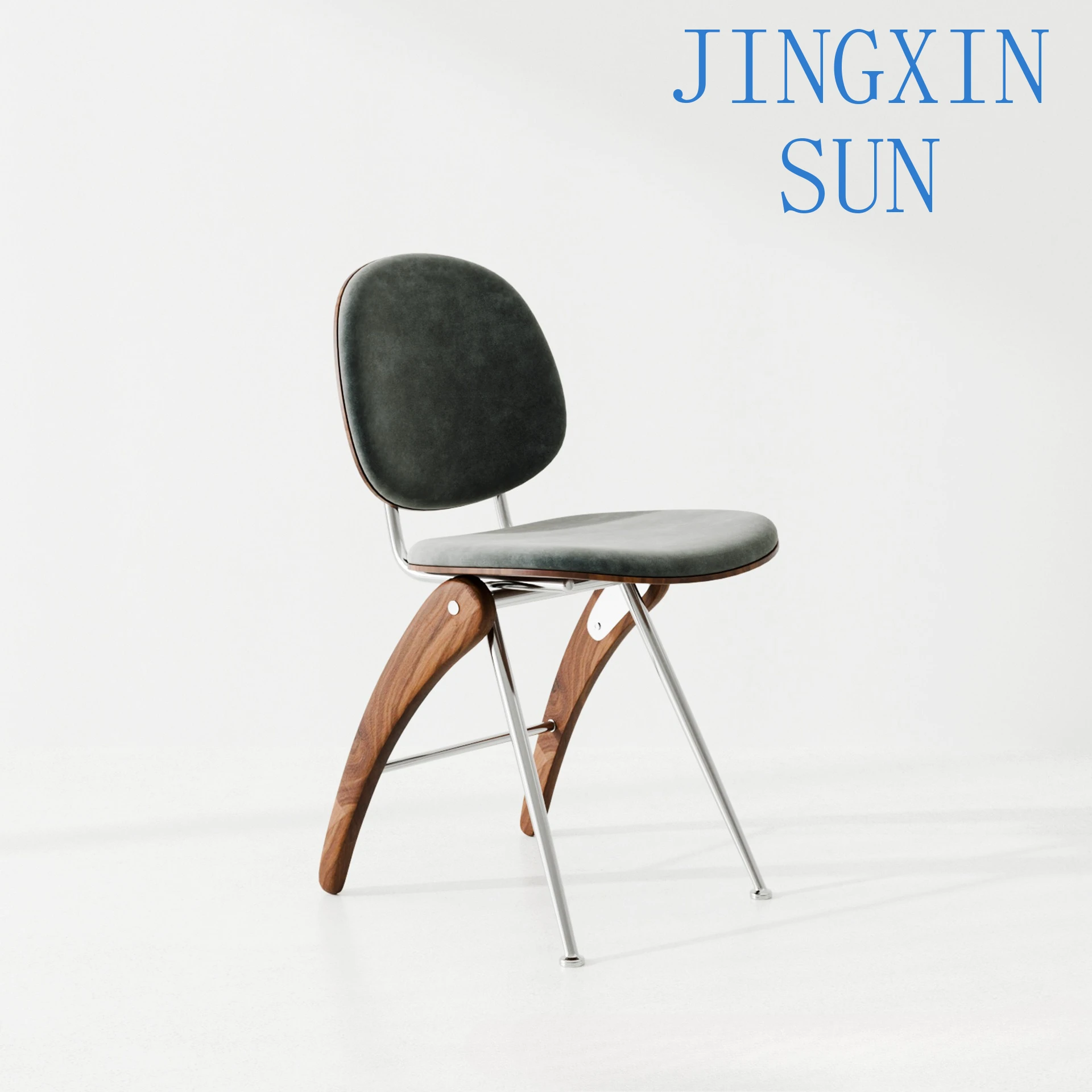 Solid wood stainless steel Bauhaus dining chair antique home designer creative single chair