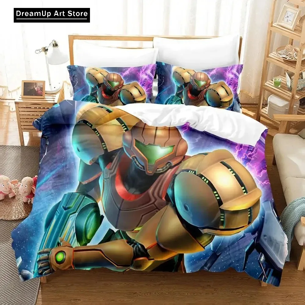 3D Print Fashion Metroid Prime Corruption Bedding Set Boys Girls Twin Queen Full Size Duvet Cover Pillowcase Bed Adult Bedroom