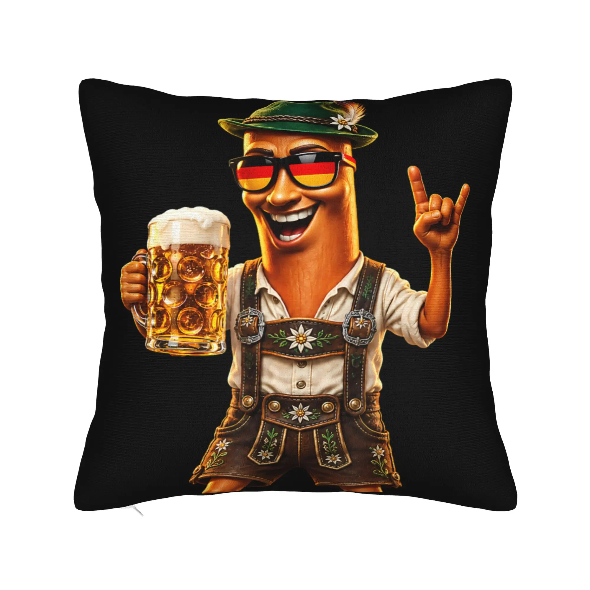 Pillow Cover Tung Tung Sahur Oktoberfest Lederhosen German Men Prost Beer Funny Pillow Case For Sofa Home Decoration Pillowcases