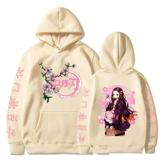 Kimetsu No Yaiba Demon Killer Sudadera con capucha Anime Kamado Nezuko Sudadera con capucha Otoño Invierno nueva moda Vintage hombres y mujeres ropa de calle