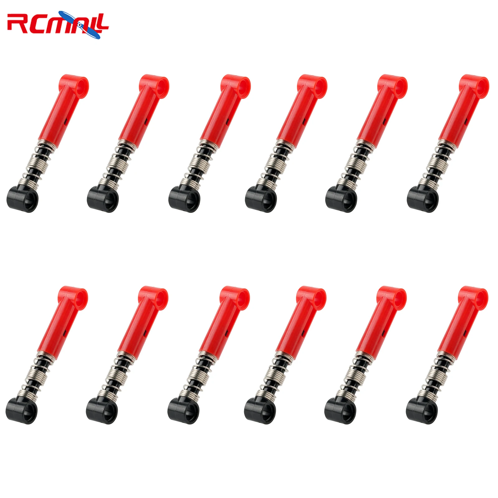 12PCS High-tech Parts Red Shock Arm Absorber Suspension Hard Spring MOC Building Blocks Compatible with LEGOed 76537 731c04