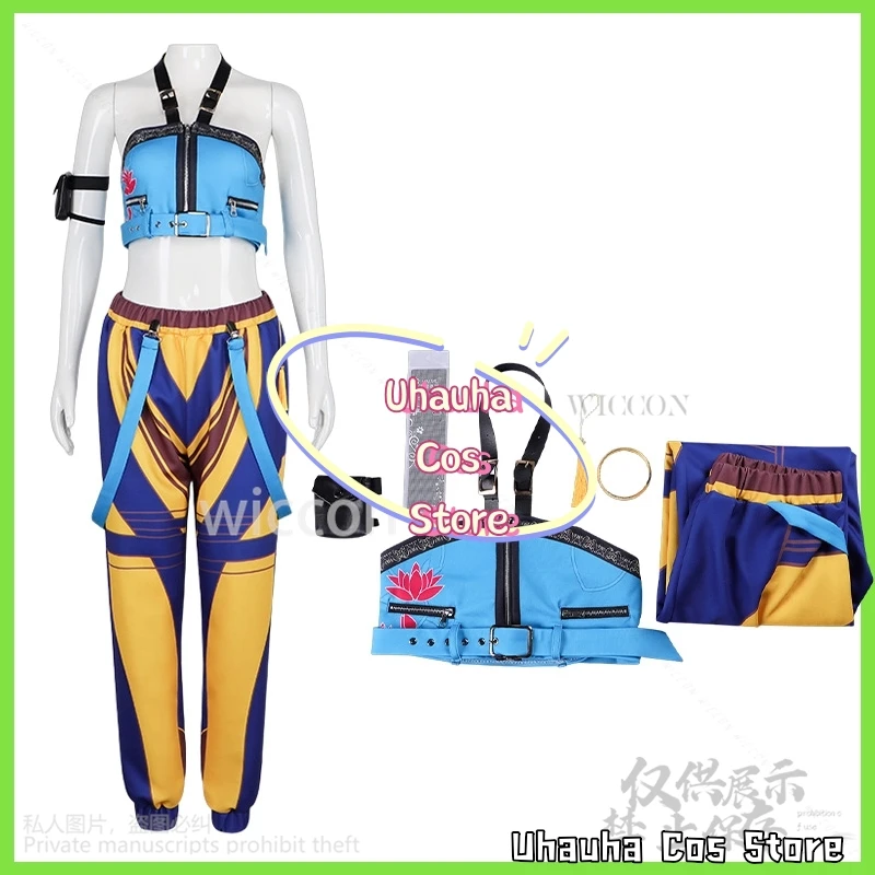 زوي Kpop فتاة مجموعة تأثيري أنيمي فيلم شيطان الغناء زي جيراي كي بنات الشرير Y2K الرسن عارية الذراعين توب هالوين تمويه