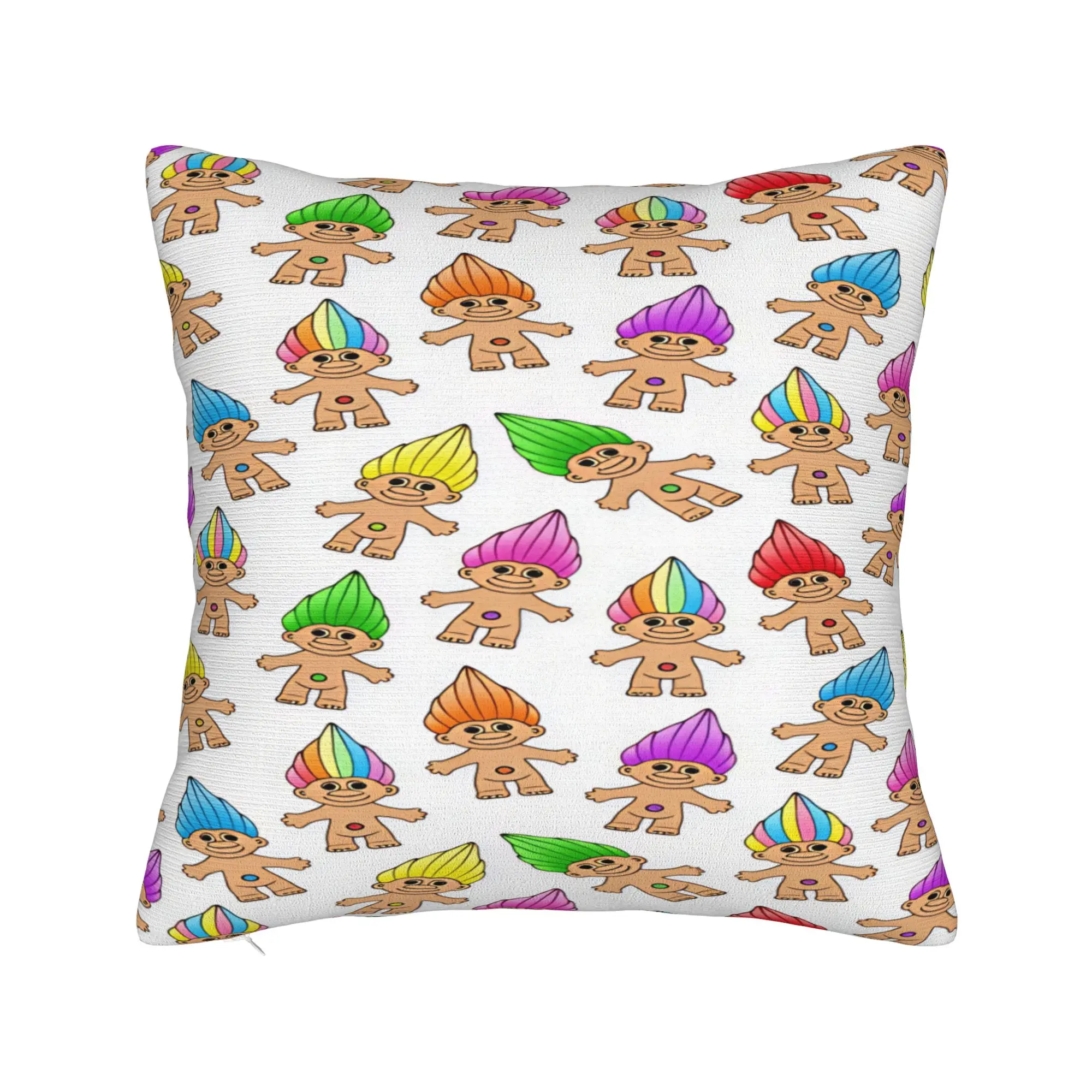 Pillow Cover Troll Doll  Retro Trendy Pillow Case For Sofa Couch Bed Living Room Pillowcases