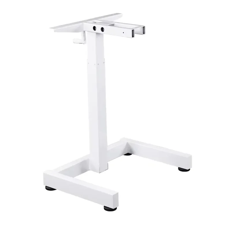 Hand Crank Standing Desk Mobile Computer Cart Height Adjustable Laptop Table Portable Sit Stand Podium Rolling Workstation