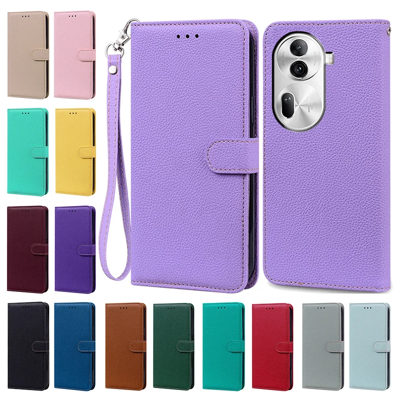 Leather Wallet Phone Case For Oppo Reno 11 Pro 5G Cute Flip Cover Shell Shockproof Funda For Oppo Reno11 CPH2599 Cases Card Slot