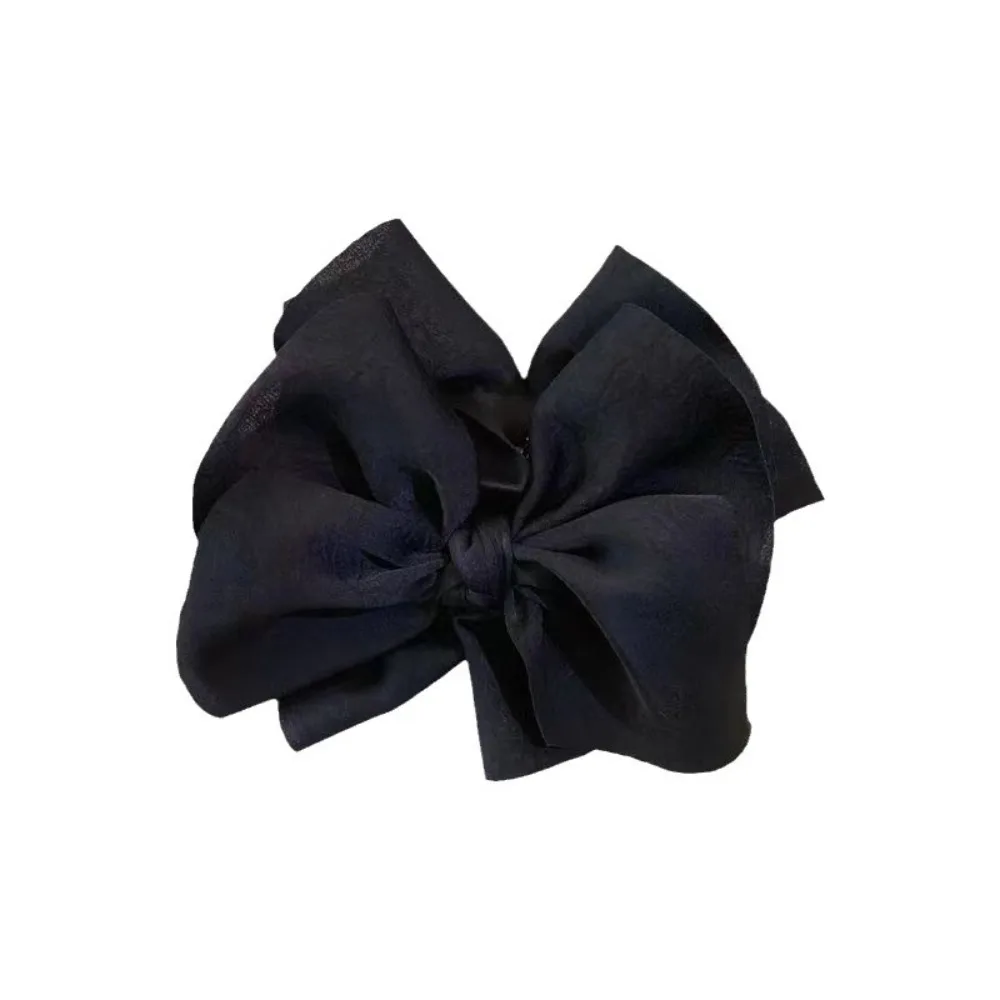 Plastic Large Bow Hairpin Elegant Fabric Flower Pastoral style Grab Clip Hair Accesories Cloth Hair Claws Women Girls