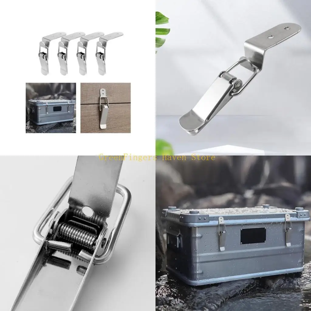 

F68D Uprades Steel Catch lock set Corner Mounting Suitcases Clasps Hardware Toggles Clamp Lock for Enhances Security on Box