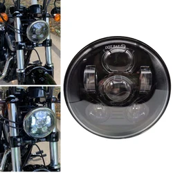 Black 5.75inch 5-3/4 LED Motorcycle Headlight for Harley Iron 883 48 72 XG750 Dyna Indian Scout Triumph Hi/Low Beam Headlamp