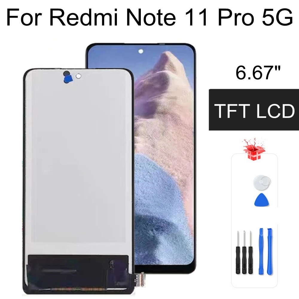 6.67  TFT LCD For Xiaomi Redmi Note 11 Pro 5G LCD Display 21091116i Touch Screen Digitizer For Redmi Note11 Pro 2201116SG LCD