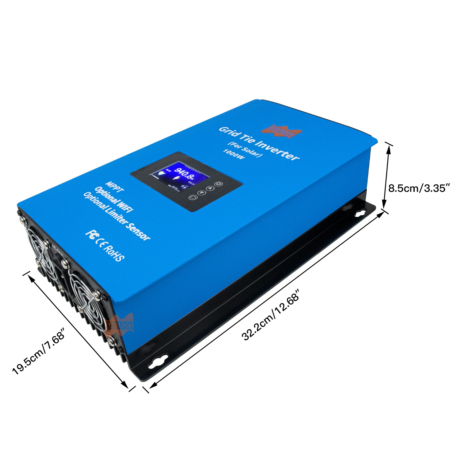 1000W Grid Tie Solar Inverter Input DC 22-60V Or 45-90V LCD Display Internal Limiter Function WIFI Monitor MPPT Output 110/220V