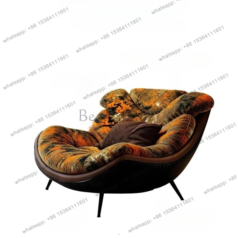 

56Italian minimalist single chair creative retro modern minimalist fabric leisure recliner