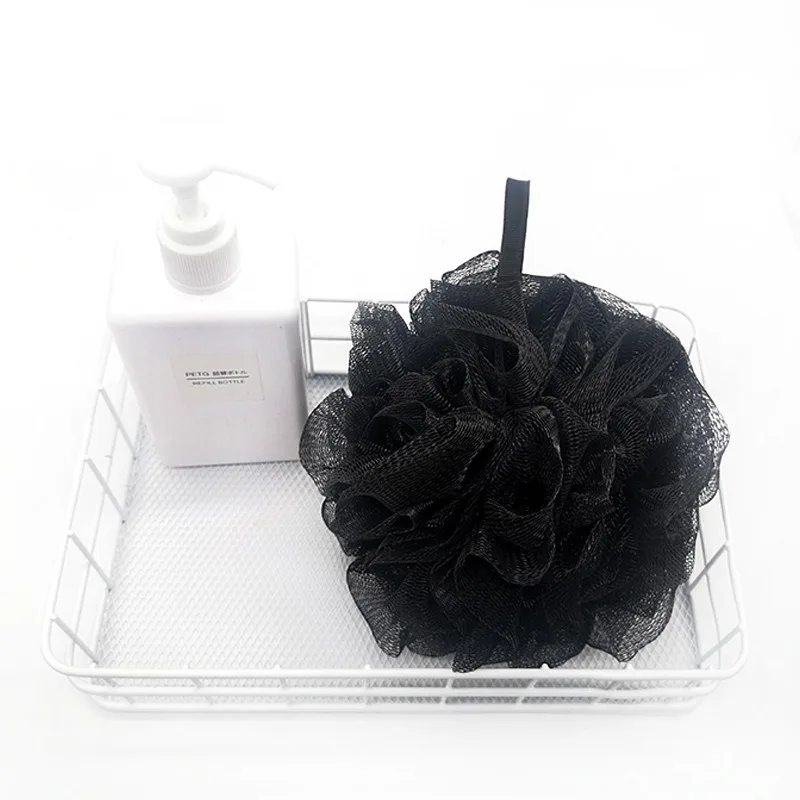 إسفنجة استحمام لوفا الناعمة - أسود - جلد ميت، تمنح الجلد المتوهج - كرة استحمام صديقة للبشرة من البولي إيثيلين للمنزل والسكن